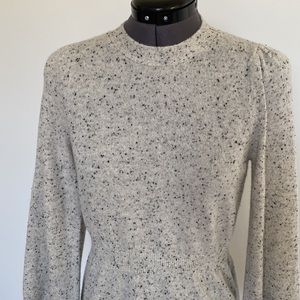 Rebecca Taylor cashmere pullover sweater in grey tweed